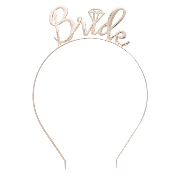 Colorful Bride Letter Alloy Headband Electroplated Letter Hair Band For Children Photography And Wedding