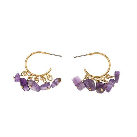 Colorful C Shaped Stone Earrings Sweet Versatile Creative Enamel Gravel Earrings Holiday Style