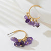 Colorful C Shaped Stone Earrings Sweet Versatile Creative Enamel Gravel Earrings Holiday Style