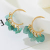 Colorful C Shaped Stone Earrings Sweet Versatile Creative Enamel Gravel Earrings Holiday Style