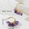 Colorful C Shaped Stone Earrings Sweet Versatile Creative Enamel Gravel Earrings Holiday Style