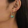 Colorful C Shaped Stone Earrings Sweet Versatile Creative Enamel Gravel Earrings Holiday Style