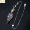 Colorful Crystal Pendulum Pendant With Natural Gravel Resin And Antique Finish Hexagon Cone Shape Electroplated Fashion Jewelry