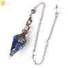 Colorful Crystal Pendulum Pendant With Natural Gravel Resin And Antique Finish Hexagon Cone Shape Electroplated Fashion Jewelry
