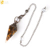 Colorful Crystal Pendulum Pendant With Natural Gravel Resin And Antique Finish Hexagon Cone Shape Electroplated Fashion Jewelry