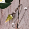 Colorful Crystal Pendulum Pendant With Natural Gravel Resin And Antique Finish Hexagon Cone Shape Electroplated Fashion Jewelry