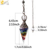 Colorful Crystal Pendulum Pendant With Natural Gravel Resin And Antique Finish Hexagon Cone Shape Electroplated Fashion Jewelry