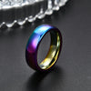 Colorful Electroplated Tungsten Steel Geometric Smooth Plain Couple Rings Unisex Fashion Jewelry Wholesale