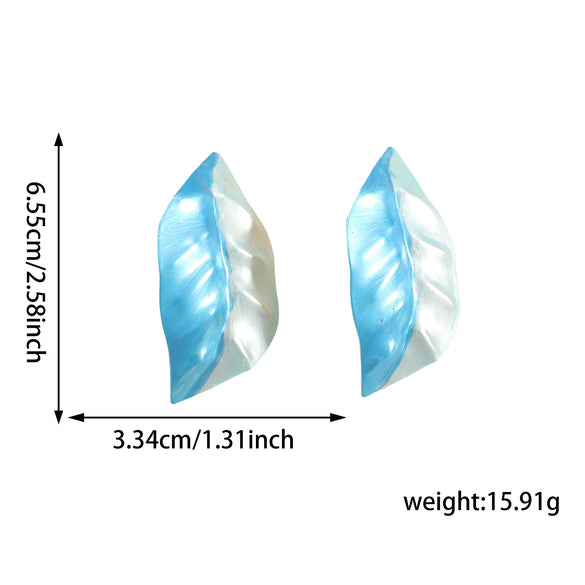 Colorful Floral Leaf Stud Earrings For Women Fashion Plated Iron Flower Jewelry With Stainless Steel Posts Wholesale