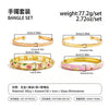 Colorful Floral Rhinestone Plated Alloy Open Cuff Bracelet With Hollow Design For Stacking And Layering