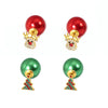 Colorful Geometric Elk Stainless Steel Earrings With Beaded Ear Plug Design Electroplated Women's Fashion Jewelry