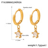 Colorful Glass Diamond Fivepointed Star Pierced Earrings Plated With Real Gold In Niche Style Made Of Stainless Steel And Glass Drill With Electroplating Process