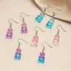 Colorful Gradient Bear Earrings Cute Cartoon Animal Earrings For Women Plastic Resin Statement Jewelry