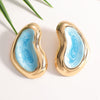 Colorful Irregular Oval Geometric Earrings With Enamel Finish And Stainless Steel Posts Fashion Jewelry For Women And Men Wholesale