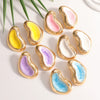 Colorful Irregular Oval Geometric Earrings With Enamel Finish And Stainless Steel Posts Fashion Jewelry For Women And Men Wholesale