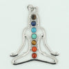 Colorful Natural Stone And Alloy Seven Leaf Flower Moon Angel Wing Geometric Pendant Simple Fashion Jewelry