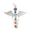 Colorful Natural Stone And Alloy Seven Leaf Flower Moon Angel Wing Geometric Pendant Simple Fashion Jewelry
