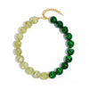 Colorful Resin Beaded Necklace With Mixed Round Geometric Beads And Electroplated Light Luxury Style For Women
