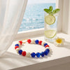 Colorful Resin Beaded Necklace With Mixed Round Geometric Beads And Electroplated Light Luxury Style For Women