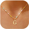 Colorful Resin Letter Pendant Necklace For Women With Gold Tone Stainless Steel Choker Chain Electroplated Light Luxury Style