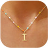 Colorful Resin Letter Pendant Necklace For Women With Gold Tone Stainless Steel Choker Chain Electroplated Light Luxury Style