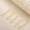 Colorful Resin Letter Pendant Necklace For Women With Gold Tone Stainless Steel Choker Chain Electroplated Light Luxury Style