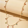 Colorful Round Bead Tassel Candy Color Dropshaped Electroplated Alloy Necklace