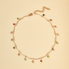 Colorful Round Bead Tassel Candy Color Dropshaped Electroplated Alloy Necklace