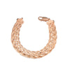 Colorful S925 Sterling Silver Plated Three Tone Gold Woven Geometric Bracelet For Women With Shiny Wide Band Electroplated Finish