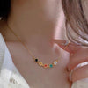Colorful Smiley Titanium Steel Anklet For Girls With 18K Gold Bead Design Snake Bone Chain Vacuum Furnace Electroplated Cartoon Characters Styling