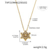 Colorful Snowflake Zircon Necklace Bracelet Earrings Set For Women Titanium Steel Light Luxury Jewelry With Electroplating