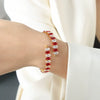 Colorful Zircon Diamond Shaped Open Bracelet In Titanium Steel With Electroplating For Women