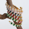 Colorful Zircon Diamond Shaped Open Bracelet In Titanium Steel With Electroplating For Women
