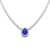 Colorful Zircon Drop Pendant Necklace In Environmental Protection Copper Natural Style Clavicle Chain For Women