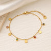 Colorful Zircon Geometric Pattern Titanium Steel 18K Gold Plated Bracelets For Women Fashionable Jewelry Accessories