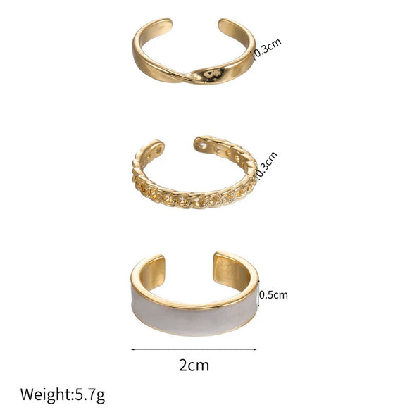Combination Oil Drop Ring Alloy Electroplated Geometric Style Unisex
