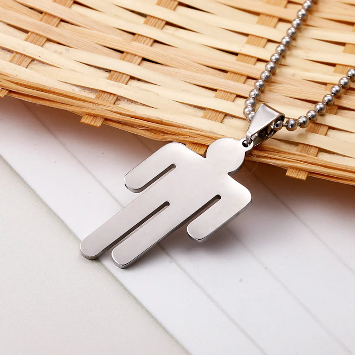 Commute Cartoon Character Stainless Steel Polishing Pendant Necklace