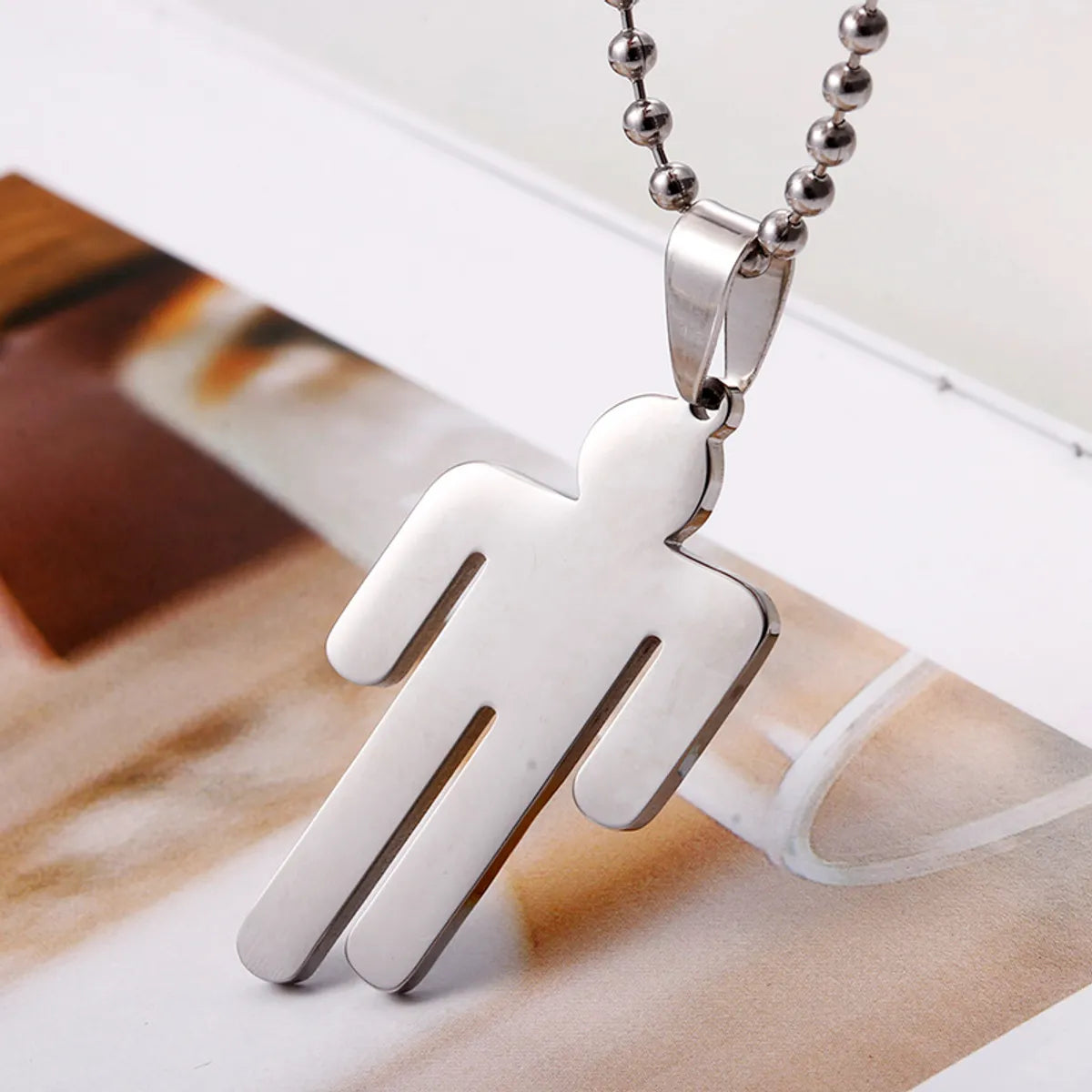 Commute Cartoon Character Stainless Steel Polishing Pendant Necklace