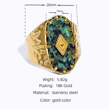 Commute Color Block Stainless Steel Plating Gold Plated Rings