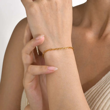 Commute Geometric Stainless Steel Gold Plated Bracelets In Bulk