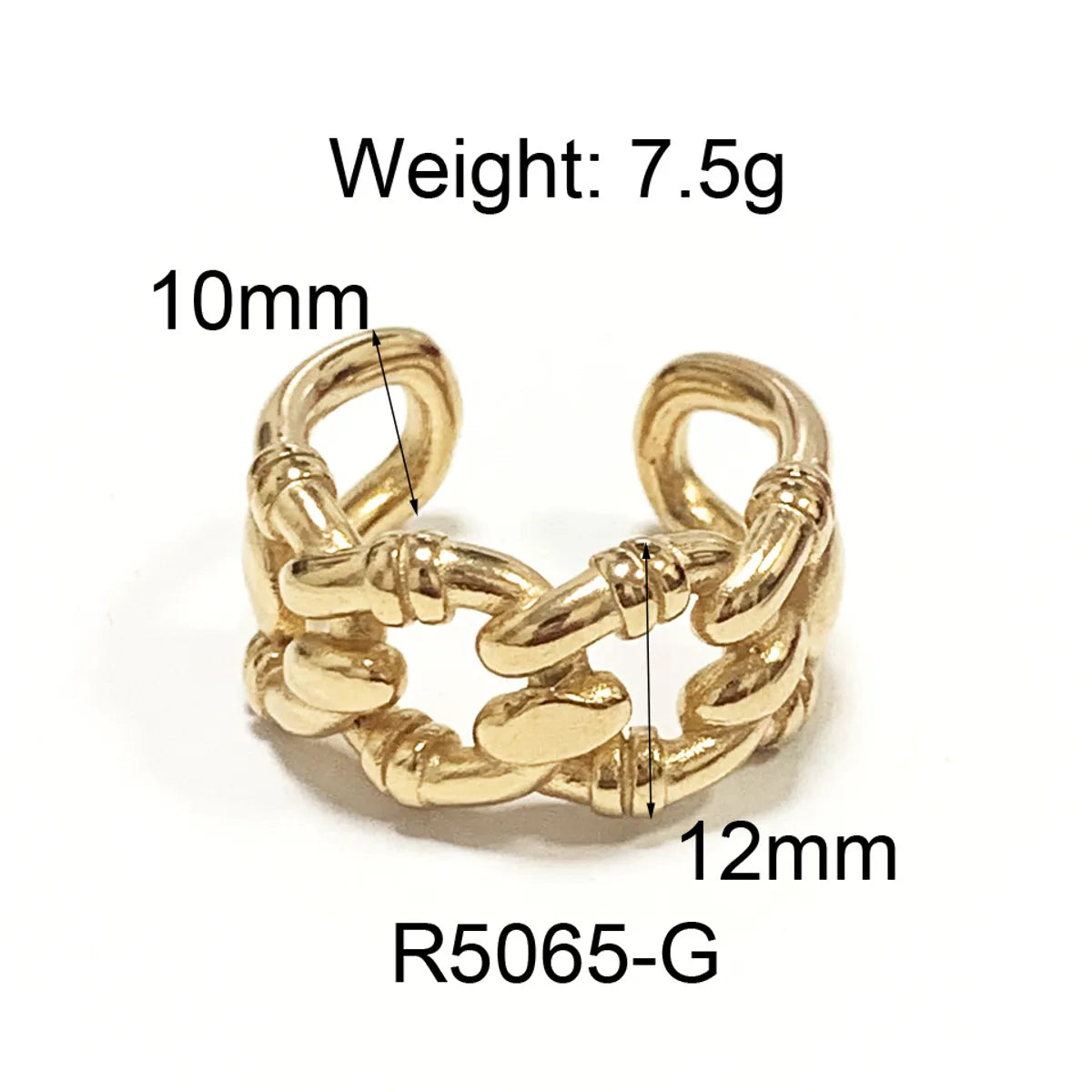 Wholesale Jewelry Commute Geometric 304 Stainless Steel Titanium Steel 18K Gold Plated Plating Rings