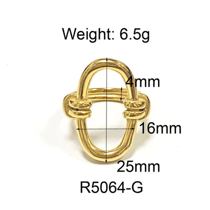 Wholesale Jewelry Commute Geometric 304 Stainless Steel Titanium Steel 18K Gold Plated Plating Rings