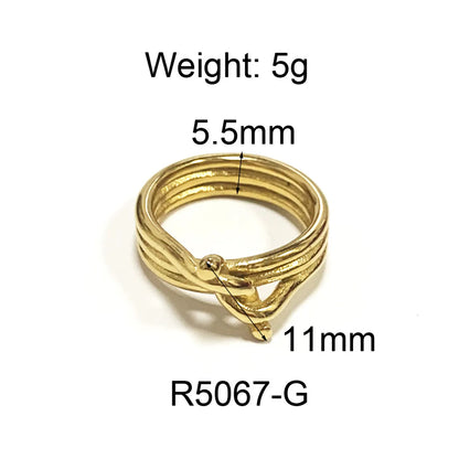 Wholesale Jewelry Commute Geometric 304 Stainless Steel Titanium Steel 18K Gold Plated Plating Rings