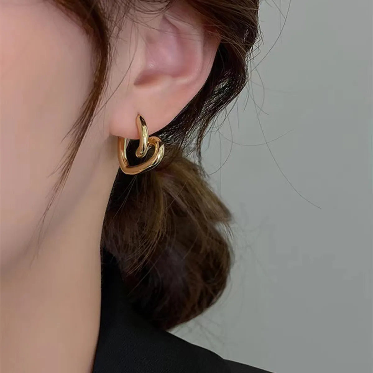 Commute Heart Shape Alloy Patchwork Women's Ear Studs