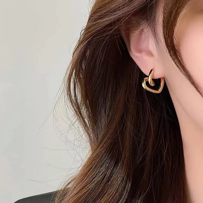 Commute Heart Shape Alloy Patchwork Women's Ear Studs