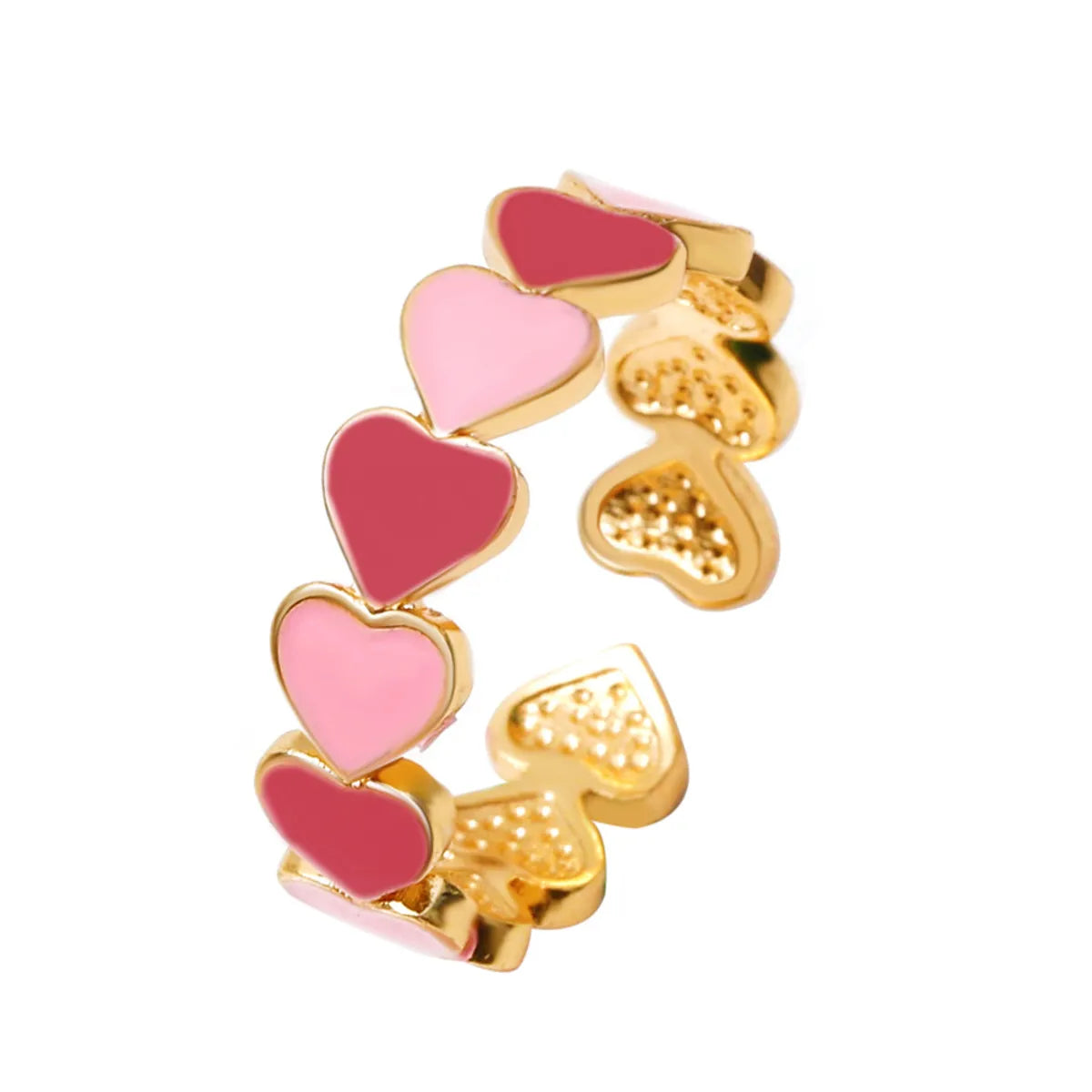 Commute Heart Shape Copper Plating Open Ring