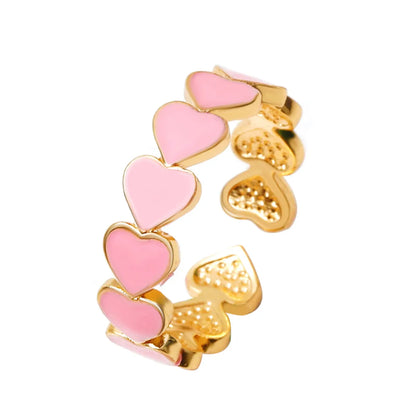 Commute Heart Shape Copper Plating Open Ring