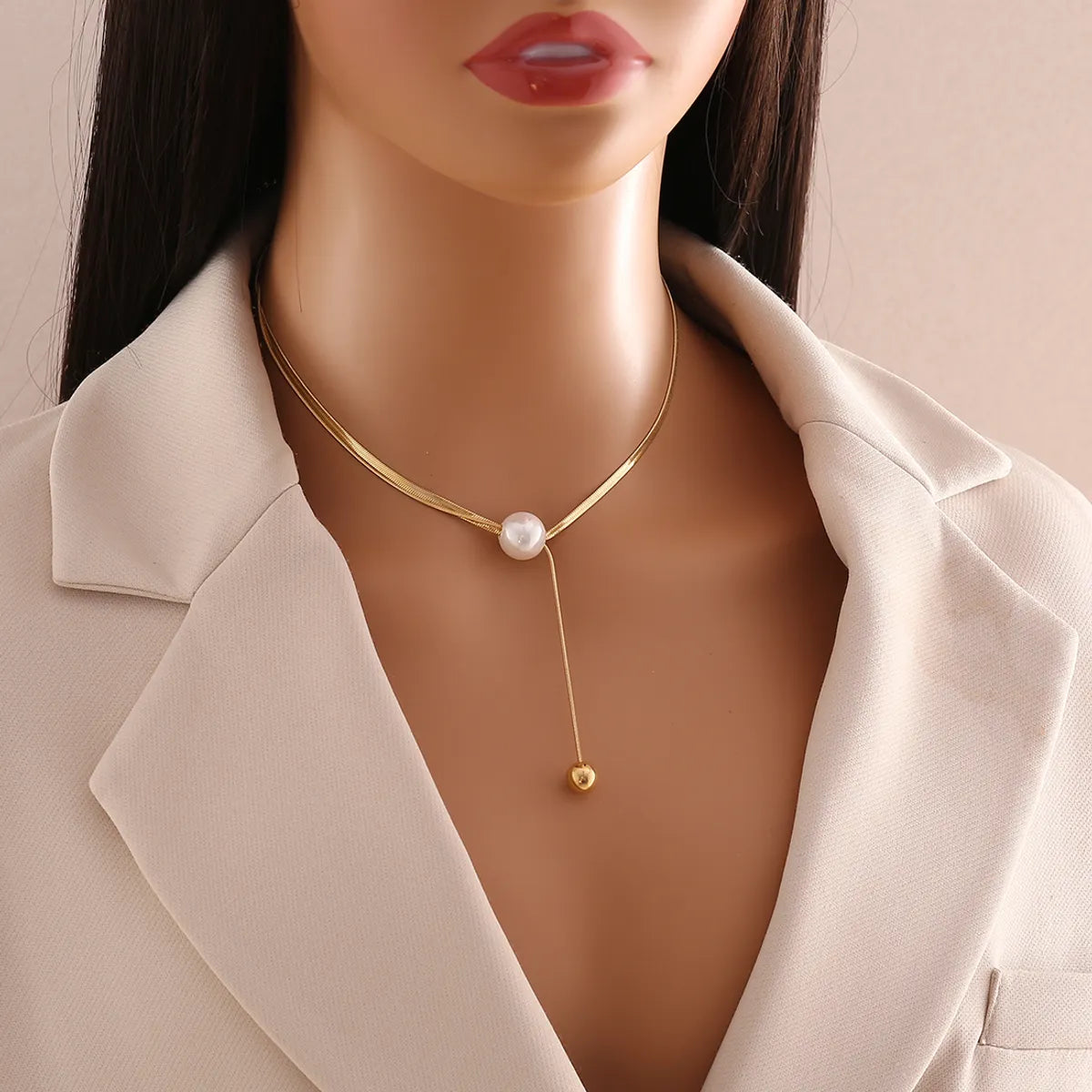 Commute Heart Shape Stainless Steel Layered Plating Necklace