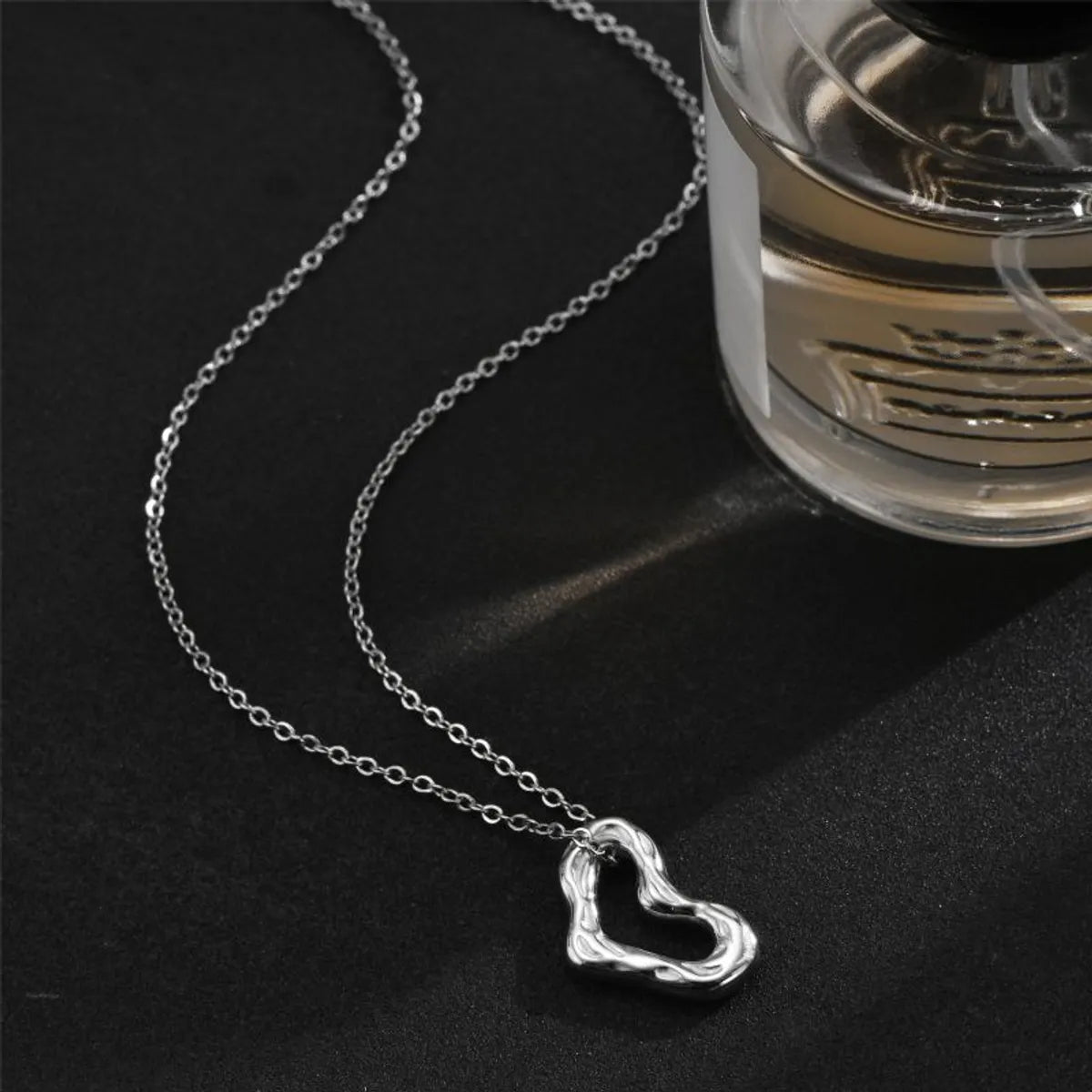 Commute Heart Shape Stainless Steel Plating 18k Gold Plated Pendant Necklace