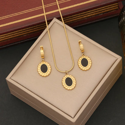 Commute Heart Shape Stainless Steel Plating Gold Plated Jewelry Set